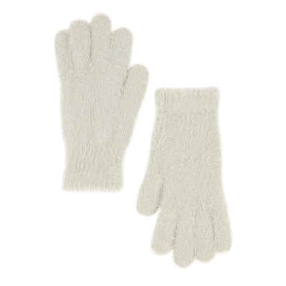 New‎ Gray Solid Eyelash Knit Gloves Mittens Winter Soft Fuzzy Grey - Picture 2 of 2